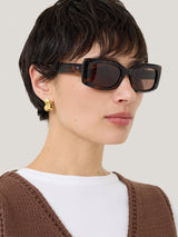 Bolton Rectangle Sunglasses | Tortoiseshell