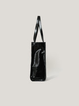 Large Patent Tote Bag | Black