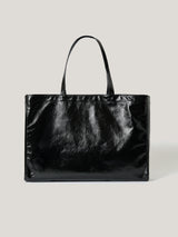 Large Patent Tote Bag | Black
