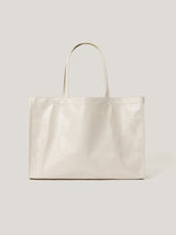 Large Patent Tote Bag | Cream