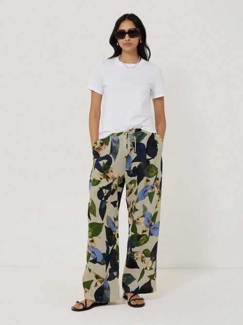 Future Botanic Linen Trouser | Neutral
