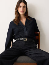 Denim Lyocell Tunic Shirt | Indigo