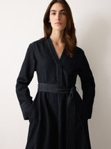 Denim Lyocell Belted Dress | Indigo