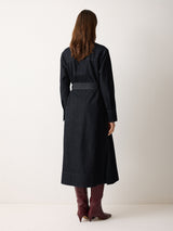 Denim Lyocell Belted Dress | Indigo