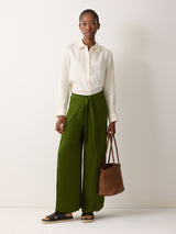 Wrap Palazzo Trousers | Green
