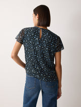 Polka Dot Chiffon Top | Grey