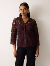 Crochet Relaxed Top | Oxblood