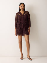 Crochet Relaxed Top | Oxblood