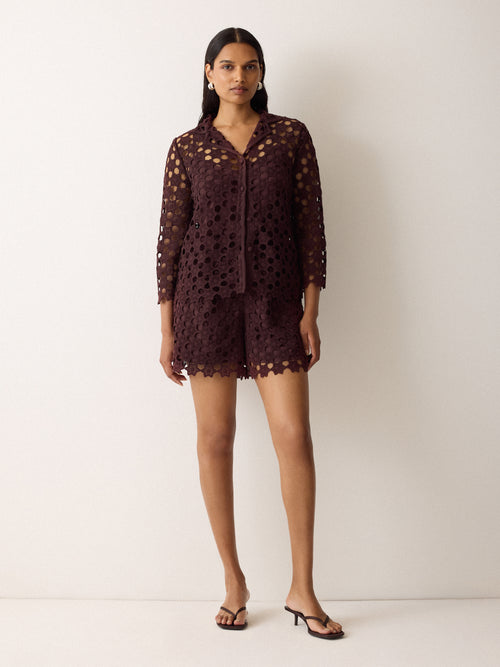 Crochet Relaxed Top | Oxblood