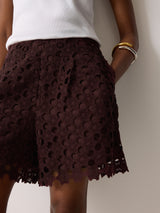 Crochet Relaxed Short	 | Oxblood