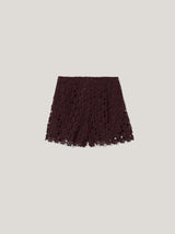 Crochet Relaxed Short	 | Oxblood