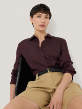 Silk Twill Shirt | Oxblood