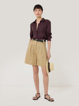 Silk Twill Shirt | Oxblood