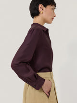 Silk Twill Shirt | Oxblood
