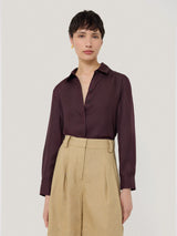 Silk Twill Shirt | Oxblood