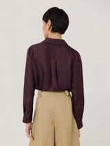 Silk Twill Shirt | Oxblood