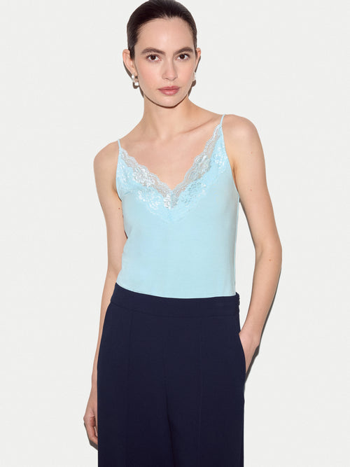 Modal Lace Cami | Aquamarine