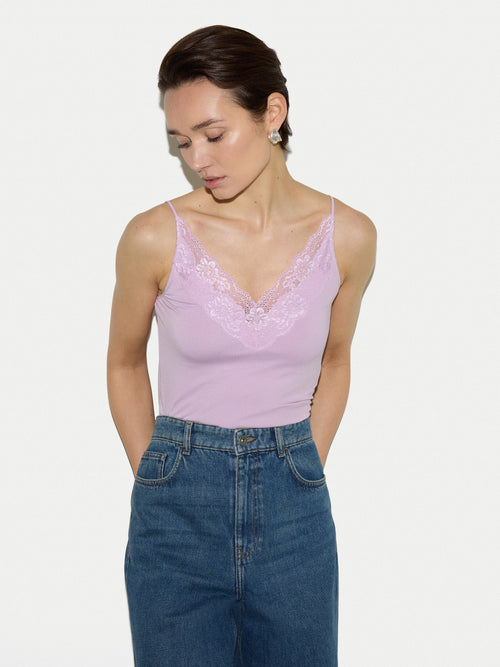 Modal Lace Cami | Lilac Frost