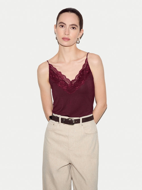 Modal Lace Cami | Burgundy