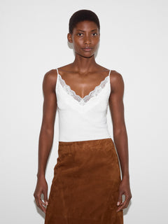 Modal Lace Cami | White