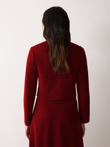 Textured Jersey Cardi Jacket | Red