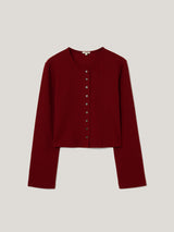 Textured Jersey Cardi Jacket | Red