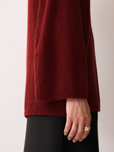 Soft Gauzy V Neck Jumper | Red