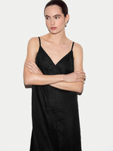 Linen Strappy Sundress | Black