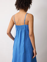 Linen Beach Sundress | Blue