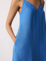 Linen Beach Sundress | Blue