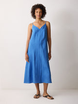 Linen Beach Sundress | Blue