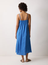 Linen Beach Sundress | Blue