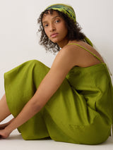 Linen Beach Sundress | Green