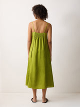 Linen Beach Sundress | Green