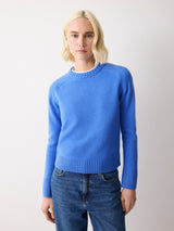 Wool Cashmere Saddle Jumper | Blue