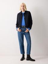 Wool Cashmere Saddle Jumper | Blue