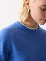 Wool Cashmere Saddle Jumper | Blue