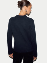 Wool Cashmere Saddle Jumper | Navy
