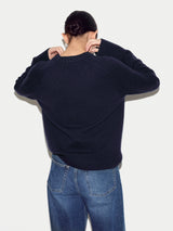 Wool Cashmere Saddle Jumper | Navy