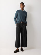 Wool Cashmere Saddle Jumper | Summer Storm