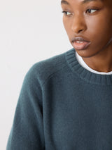 Wool Cashmere Saddle Jumper | Summer Storm