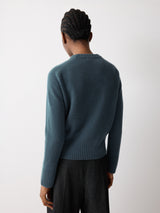 Wool Cashmere Saddle Jumper | Summer Storm