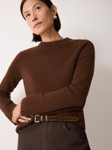 Wool Cashmere Saddle Jumper | Brown