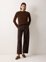Wool Cashmere Saddle Jumper | Brown