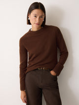 Wool Cashmere Saddle Jumper | Brown