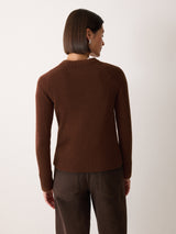 Wool Cashmere Saddle Jumper | Brown