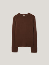 Wool Cashmere Saddle Jumper | Brown
