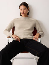 Wool Cashmere Saddle Jumper | Cream