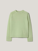 Wool Cashmere Saddle Jumper | Green