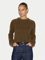 Wool Cashmere Saddle Jumper | Khaki